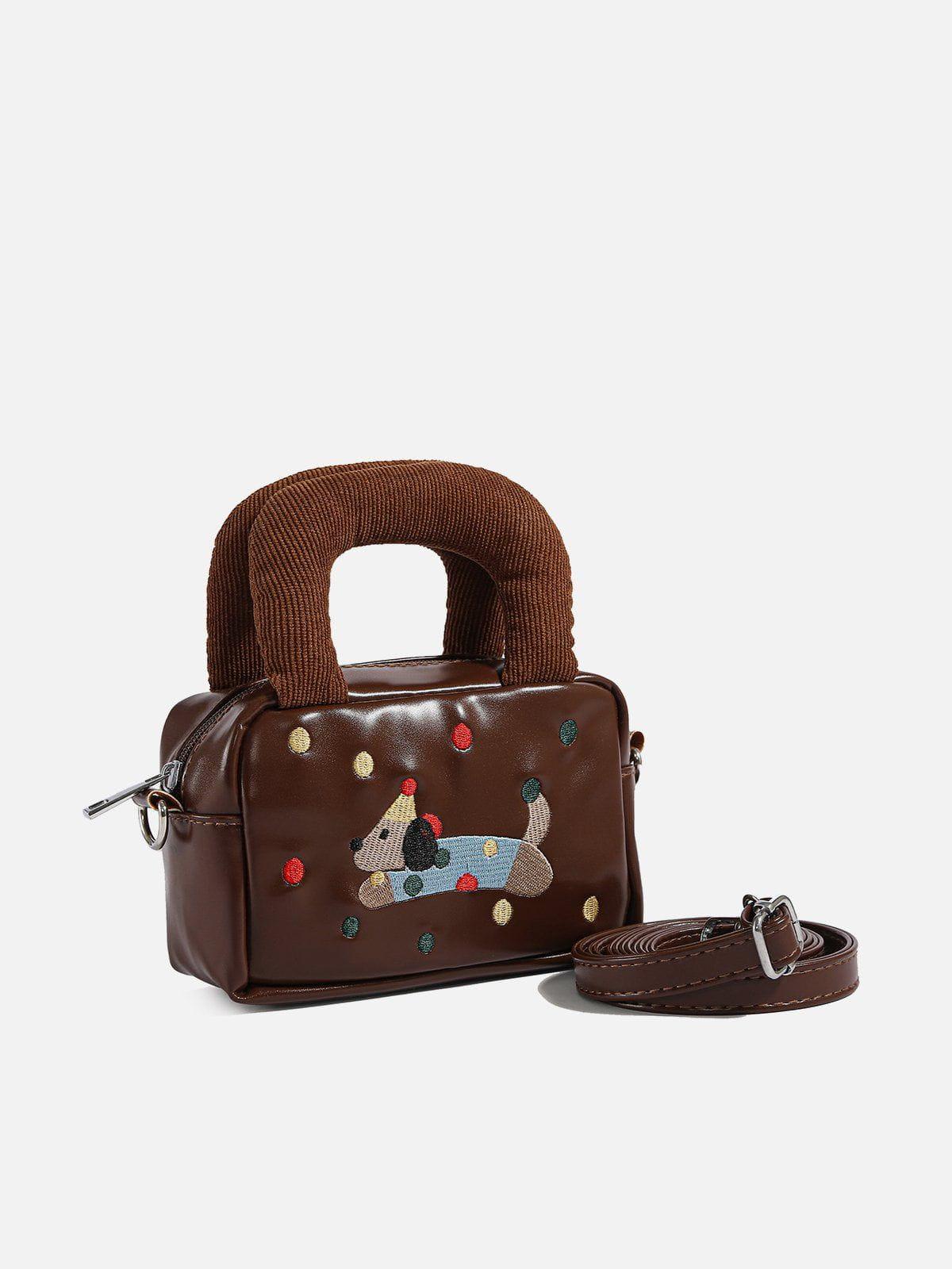 Embroidery Cartoon Dog Bag