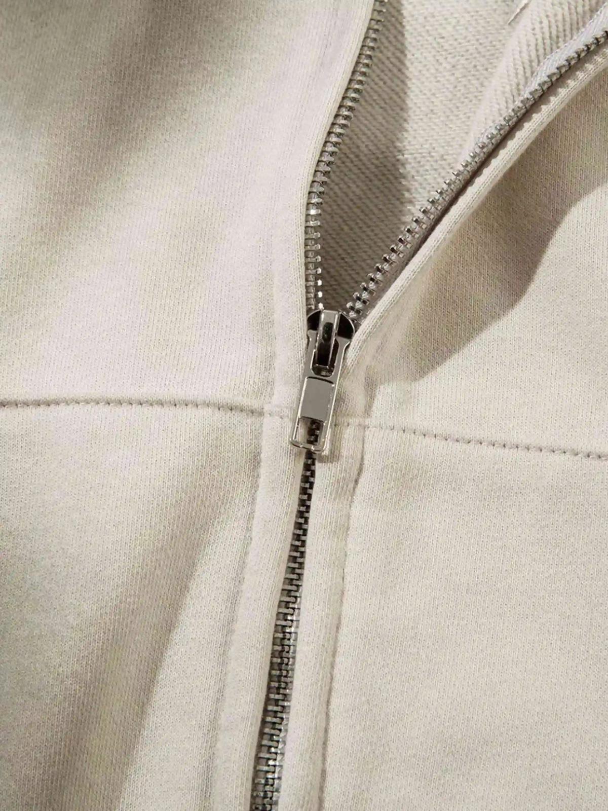 Embroidery Spots Zip-Up Hoodie