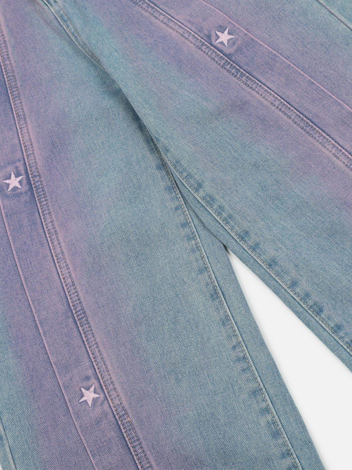 Embroidery Star Washed Jeans