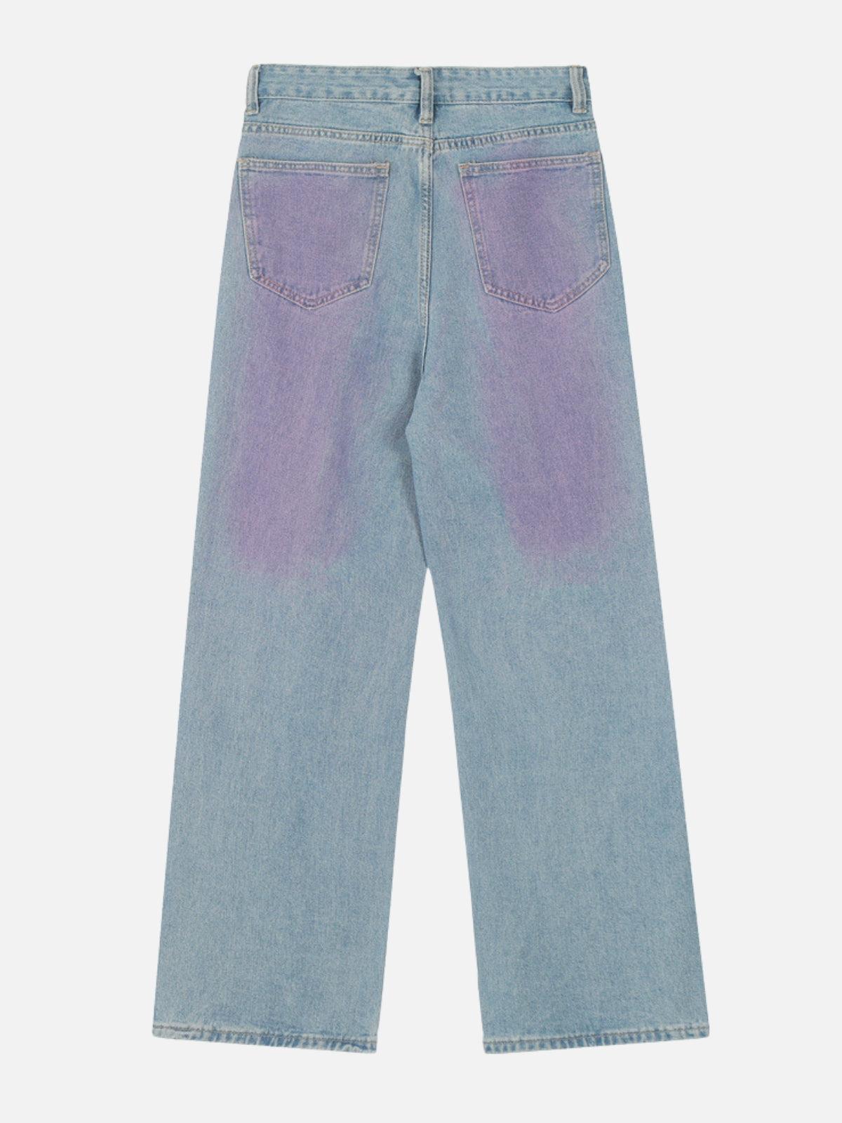 Embroidery Star Washed Jeans