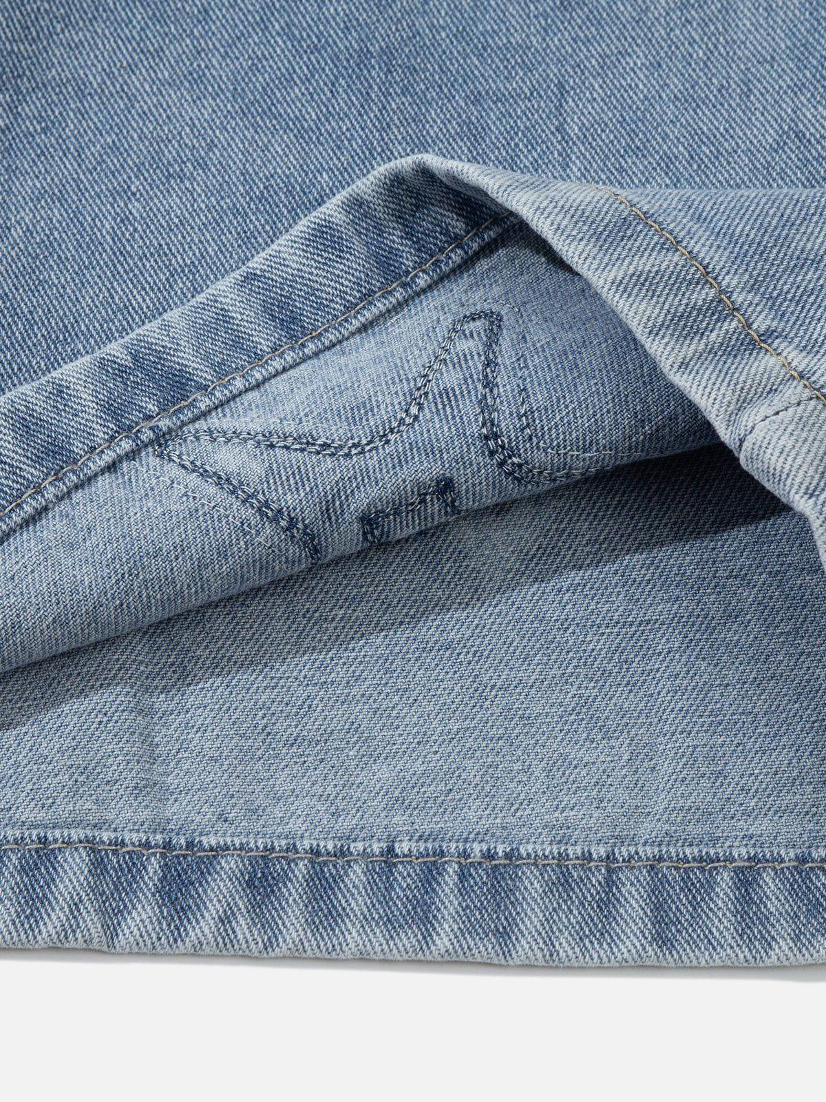 Embroidery Star Washed Jorts
