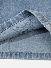 Embroidery Star Washed Jorts