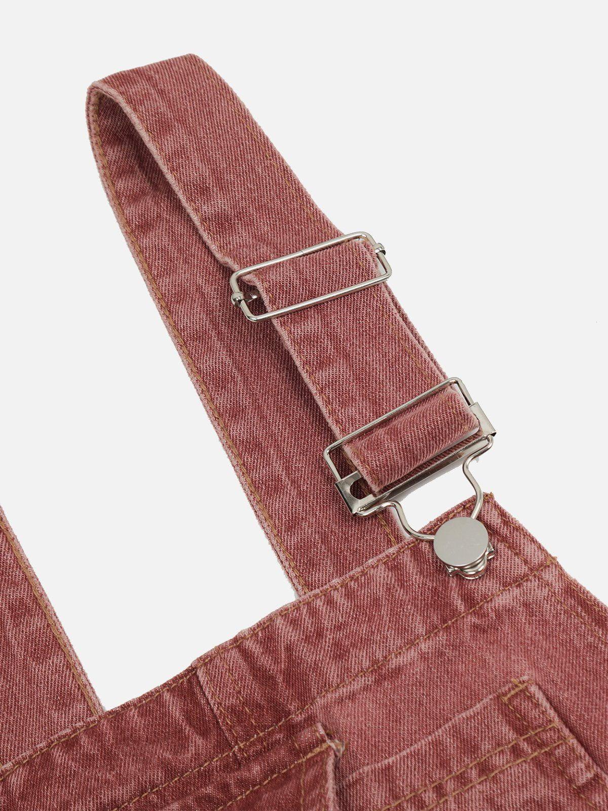 Embroidery Star Washed Overalls