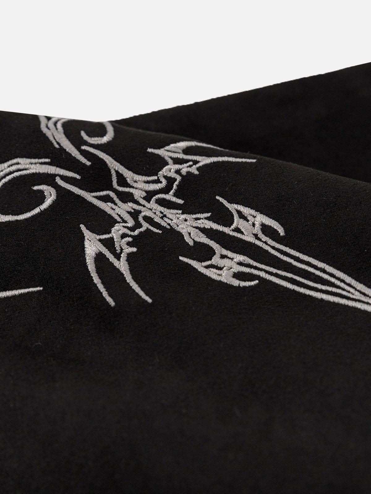 Embroidery Suede Tee