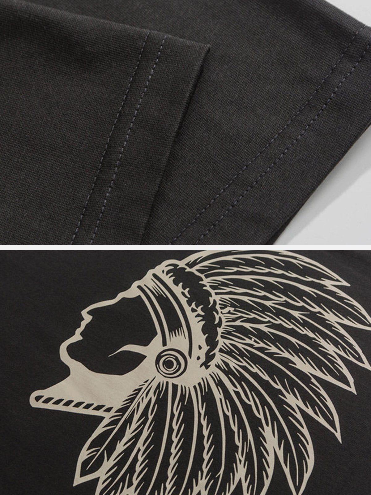 Ethnic Dress Portrait Print Tee