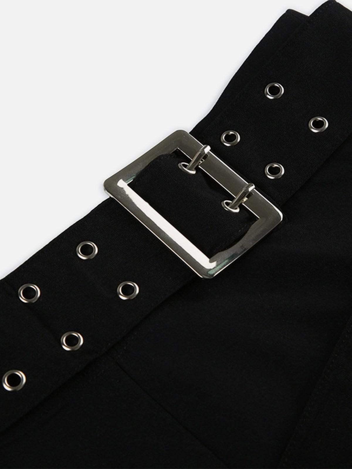 Eyelet Solid Color Shorts