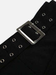 Eyelet Solid Color Shorts