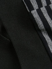 Detachable Fur Collar Striped Hooded Sweatshirt