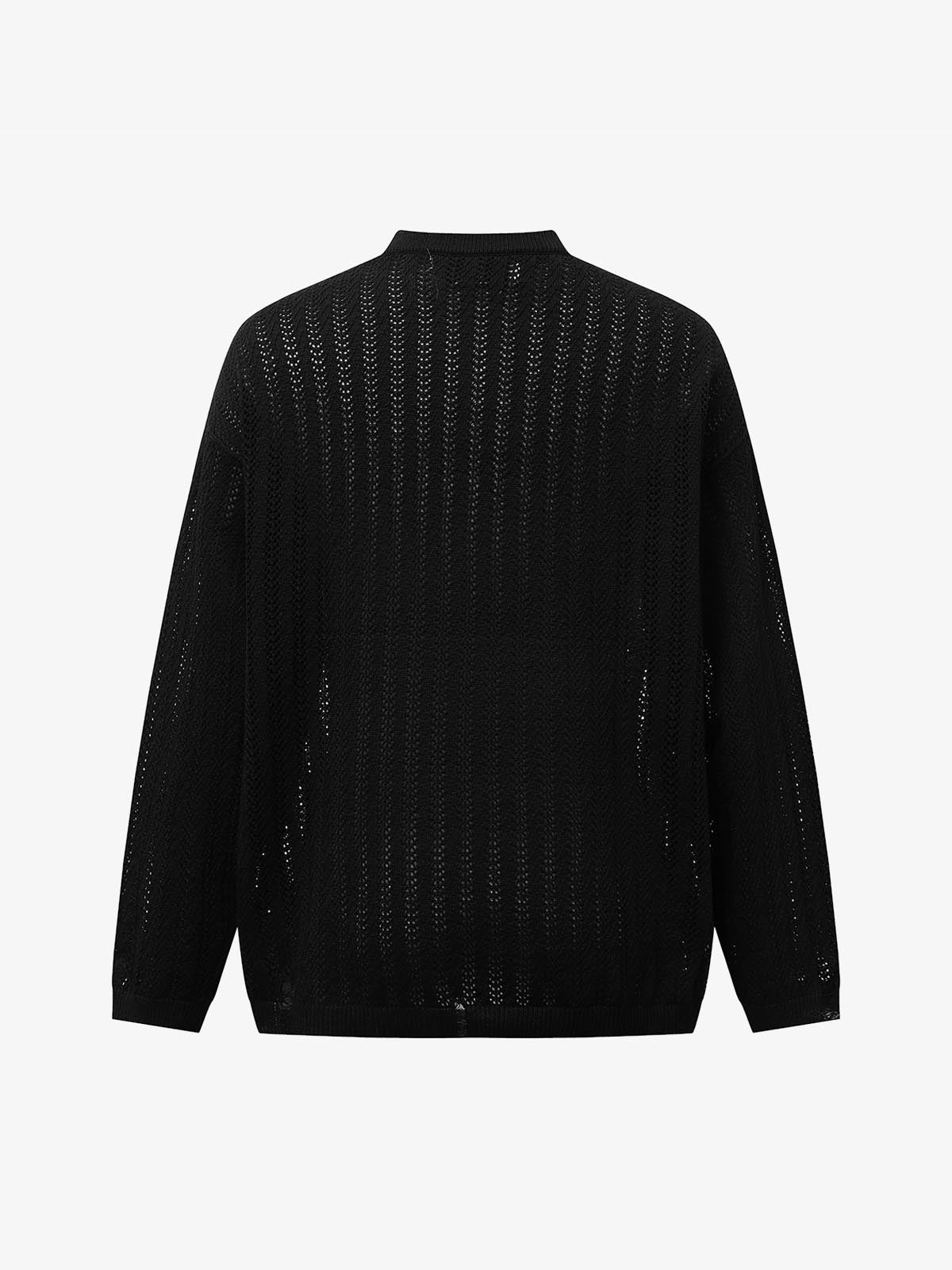Streetwear Retro Hollow-Out Knit Sweater