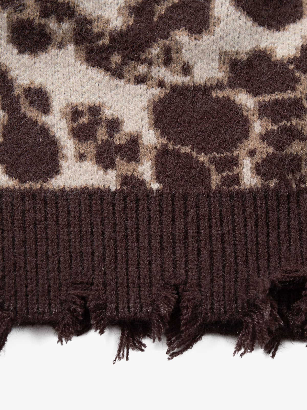 Vintage Skull Leopard Jacquard Knitted Cardigan