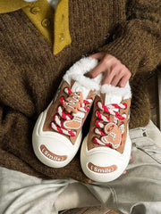 Street Chunky Velvet-Lined Canvas Sneakers
