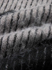 Knitted Fleece Cardigan Irregular Pattern Sweater
