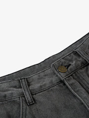 Retro Washed Distressed Deconstructed Patchwork Barrel Jeans