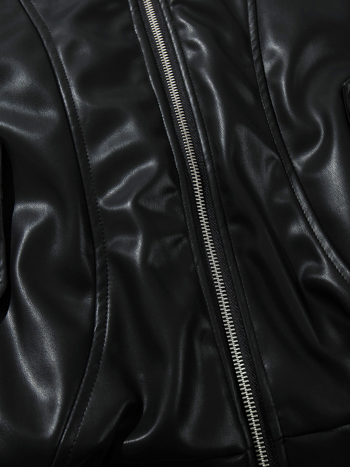 Street Motorcycle Stand Collar Leather Padded Jacket