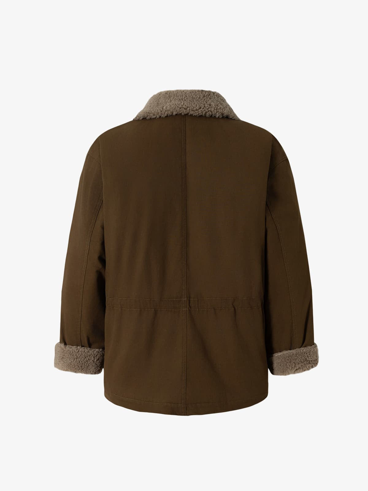 Vintage Workwear Patch Lamb Fleece Long Parka Jacket