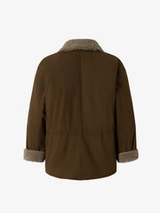 Vintage Workwear Patch Lamb Fleece Long Parka Jacket