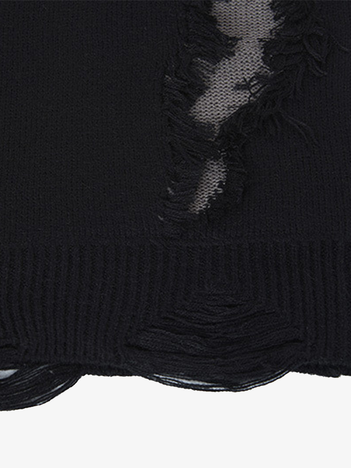 Vintage Street Distressed Ripped Knit Sweater