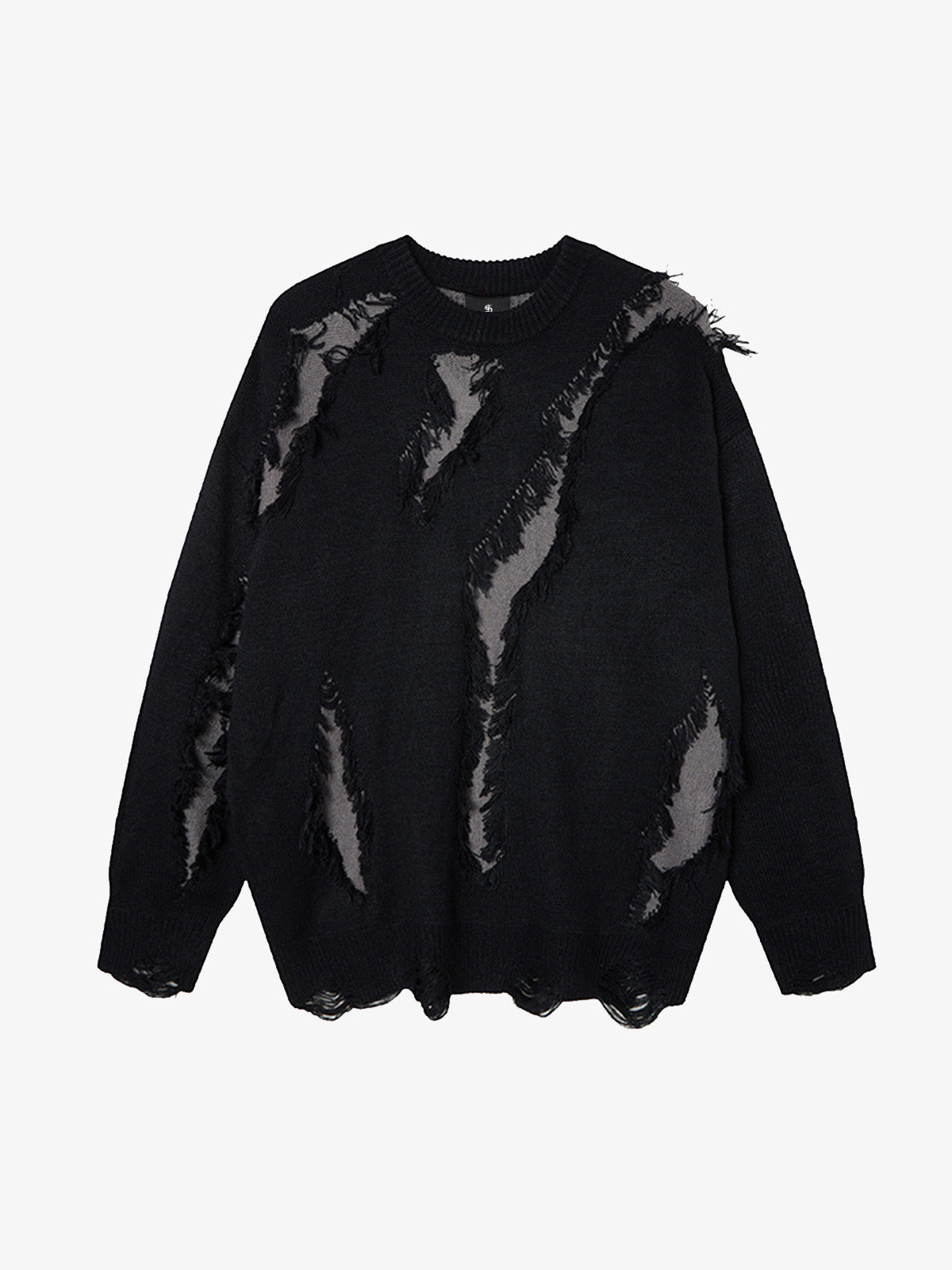 Vintage Street Distressed Ripped Knit Sweater