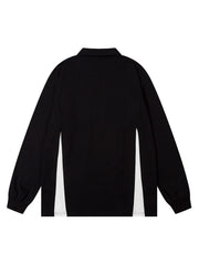 Star Color-Blocking Long Sleeve Quarter Zipper Shirt