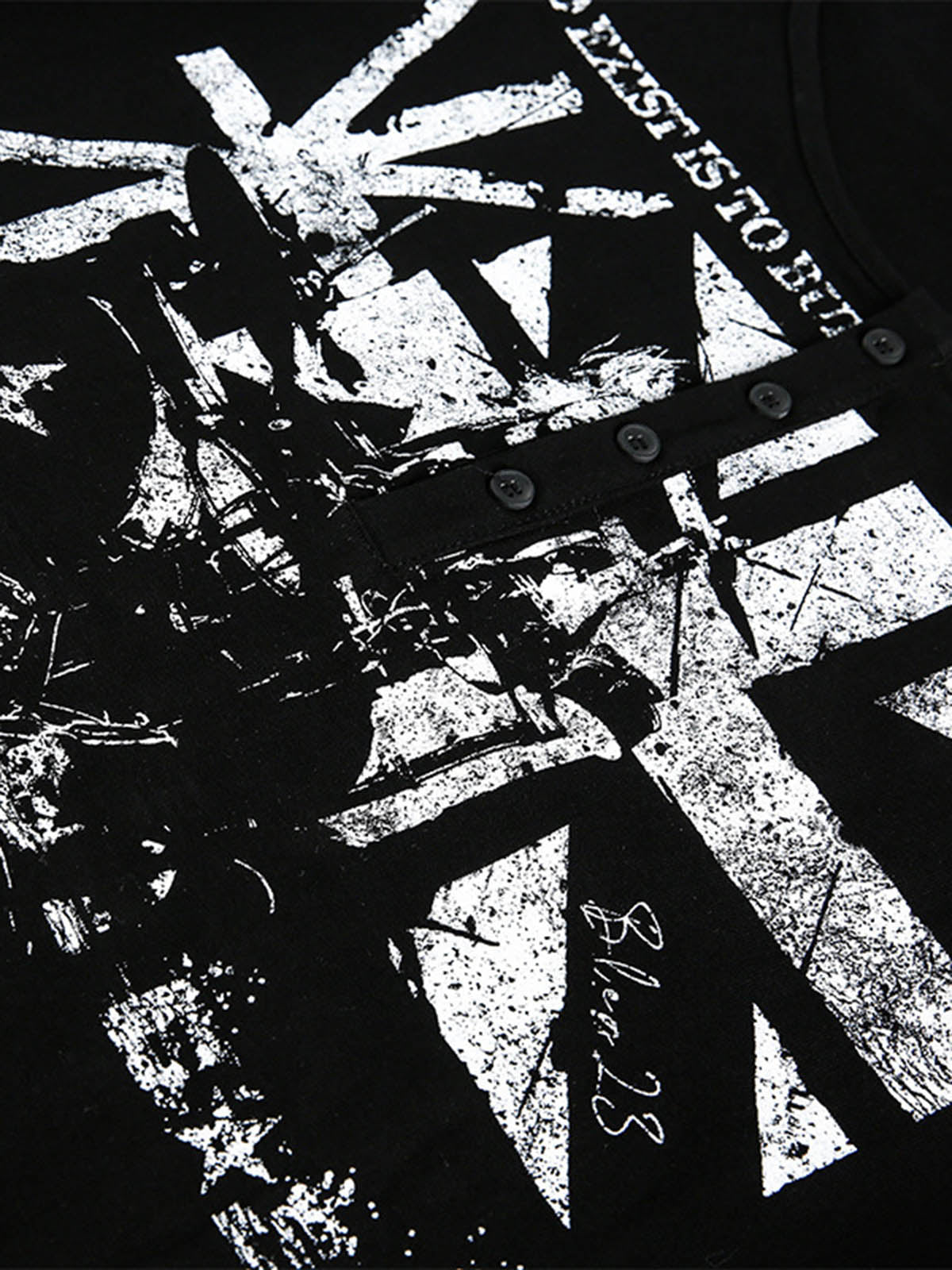 Double Collar Design Printed T-Shirt