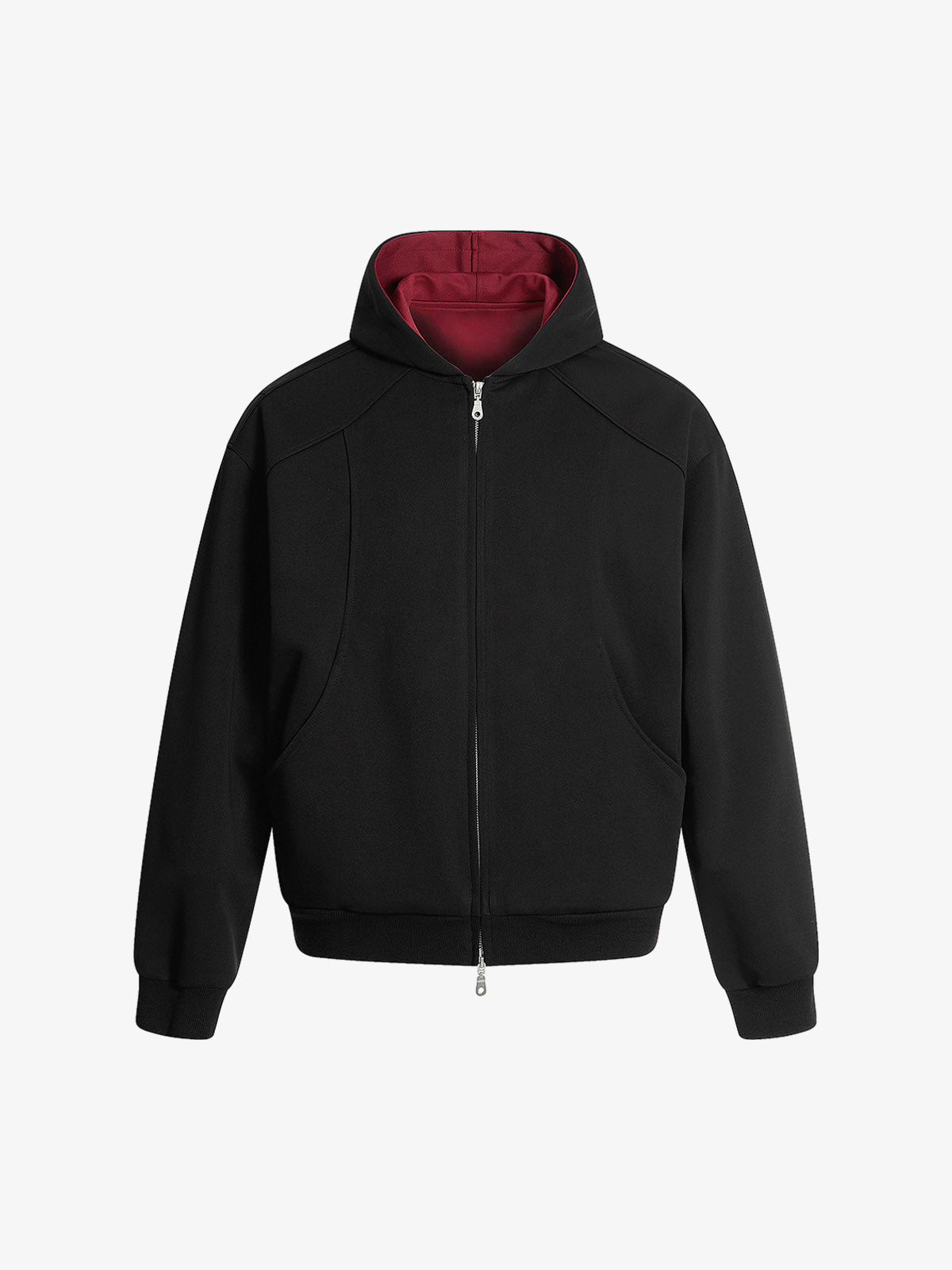 Street Deconstructed Split Zippered Hooded Sweatshirt