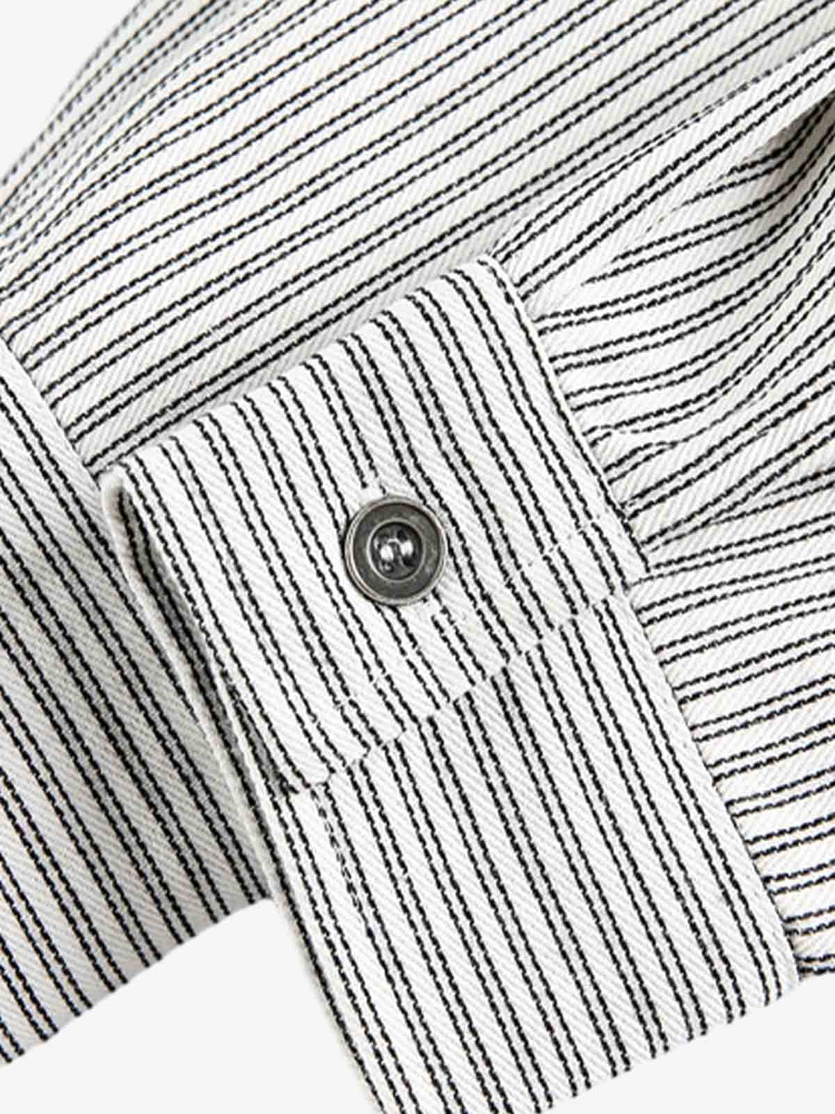 Street Dark Print Striped Long Sleeve Shirt