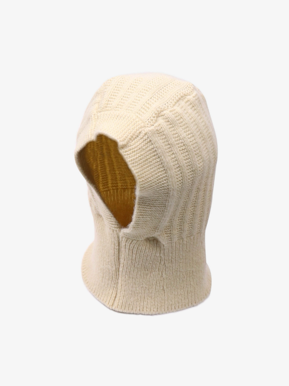 Vintage Ribbed Knit Balaclava Hood Hat