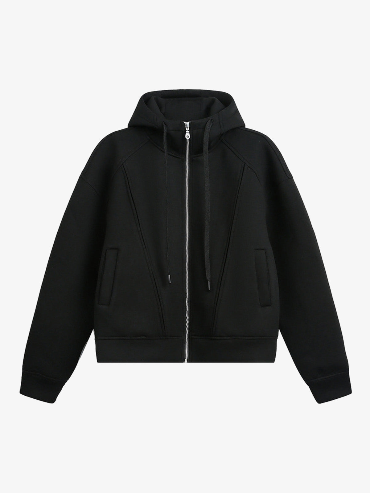 Deconstructed Split Drawstring Hooded Sweatshirt