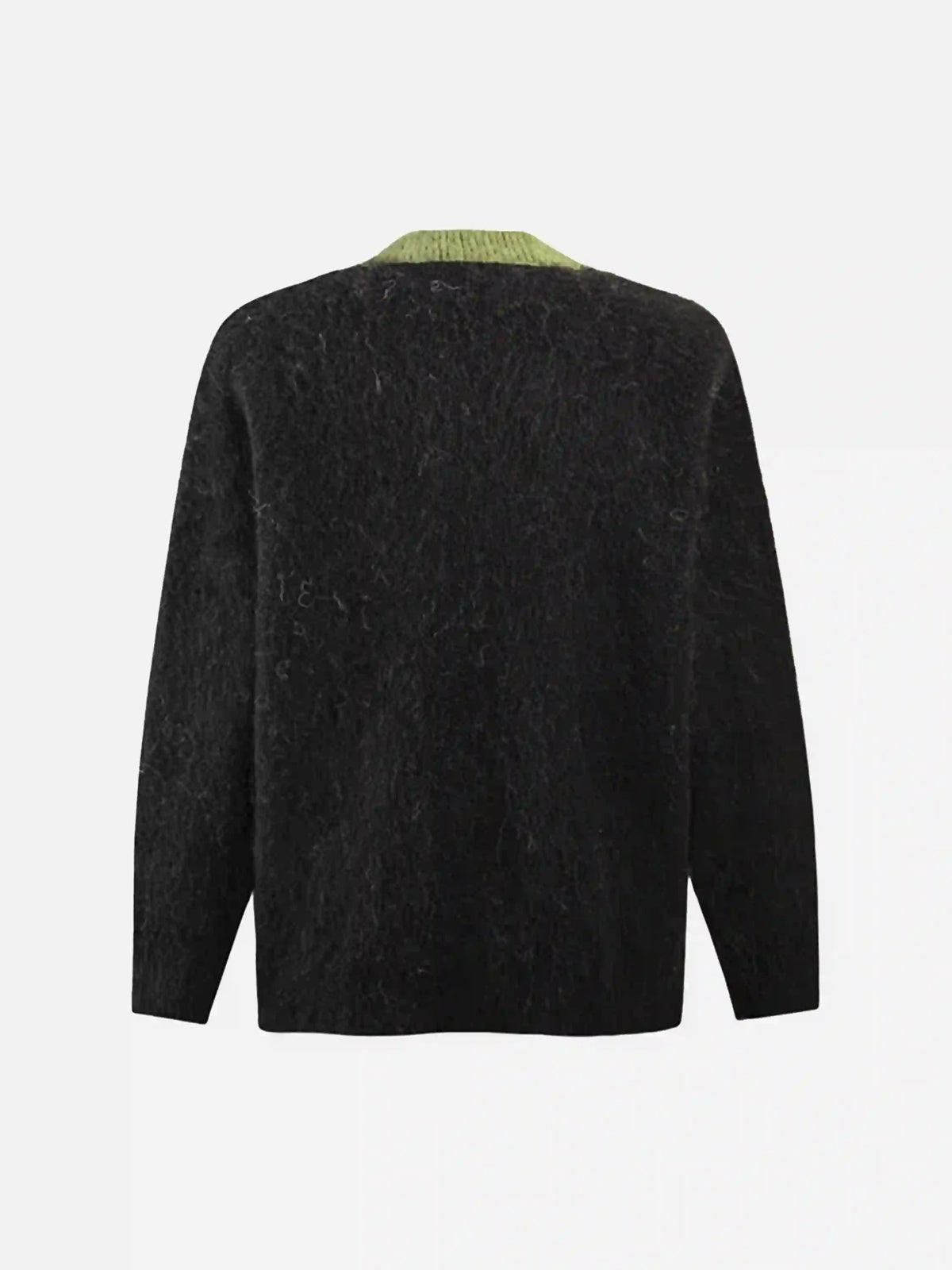 Facial Pattern Mohair Sweater