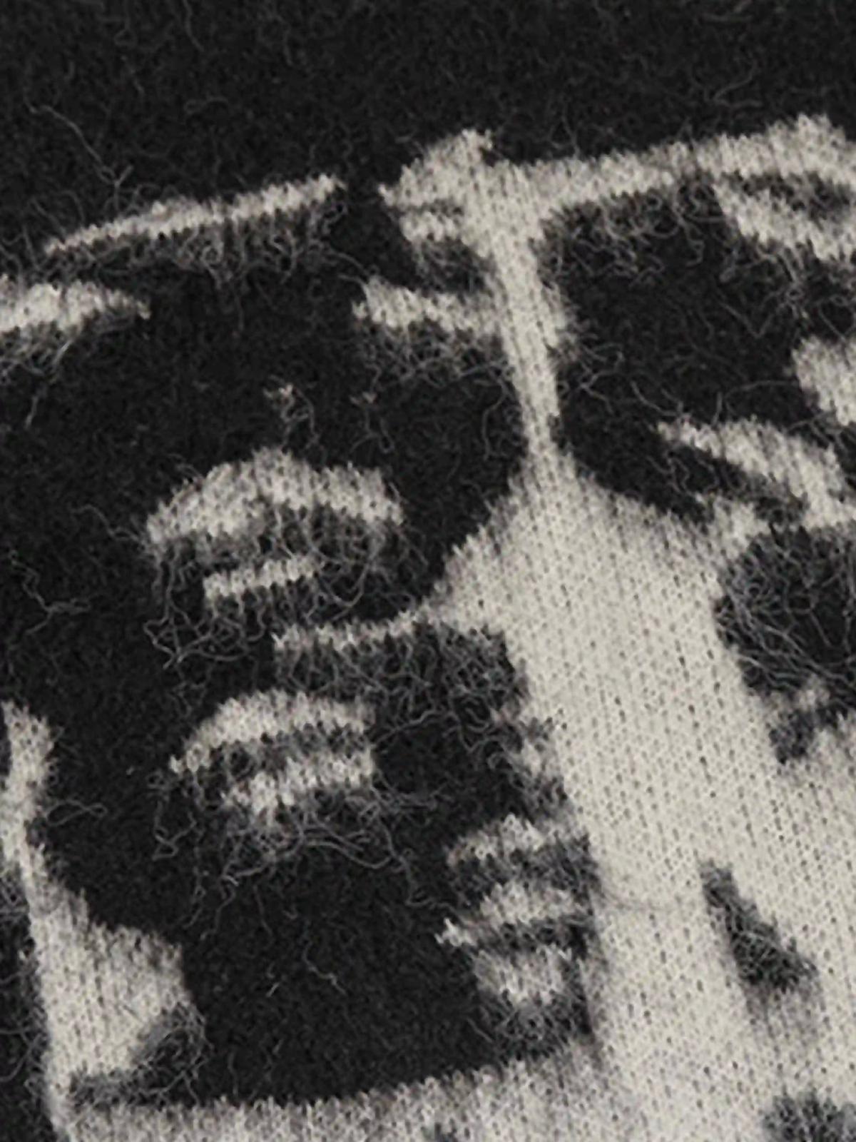 Facial Pattern Mohair Sweater