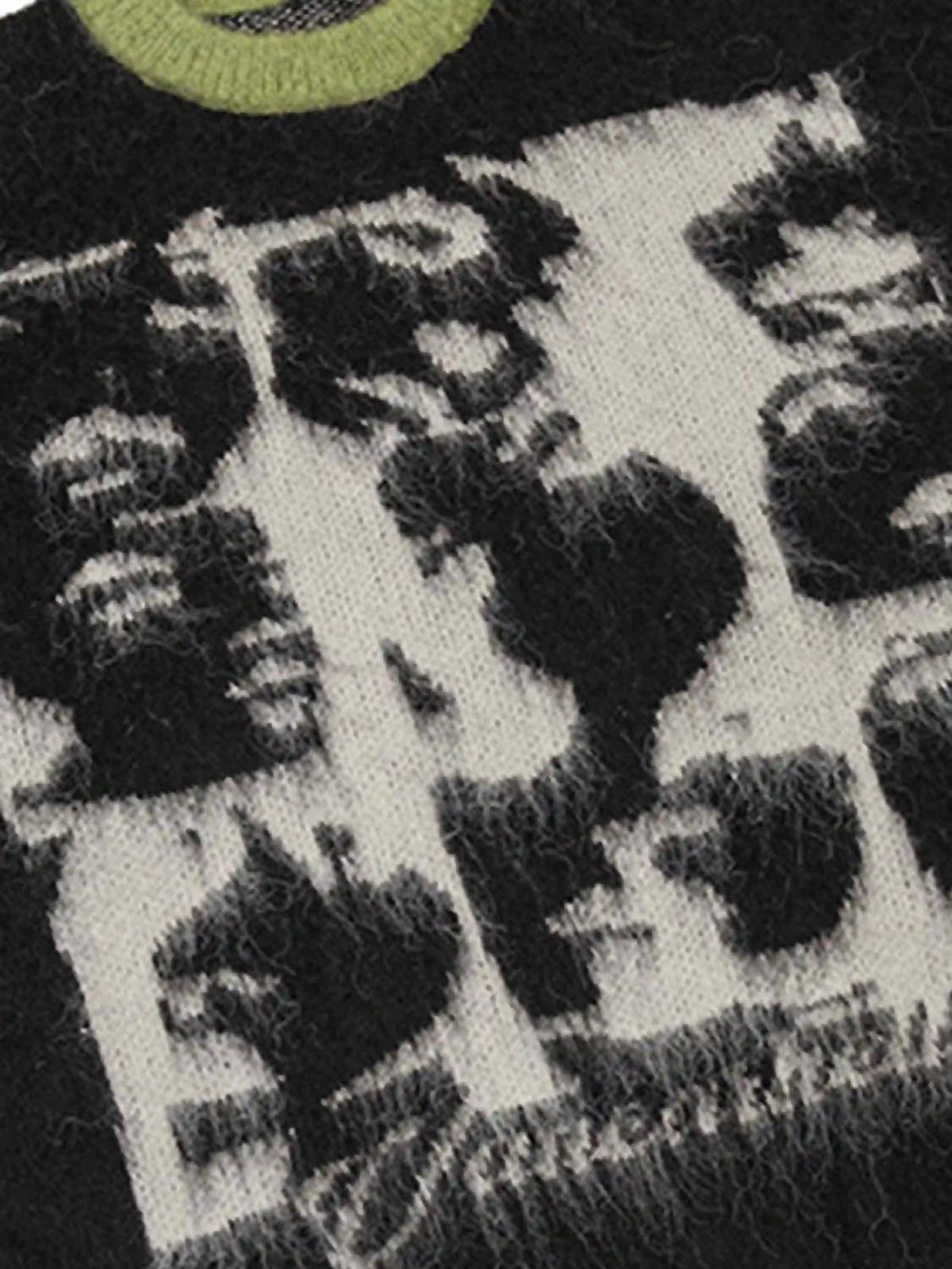 Facial Pattern Mohair Sweater