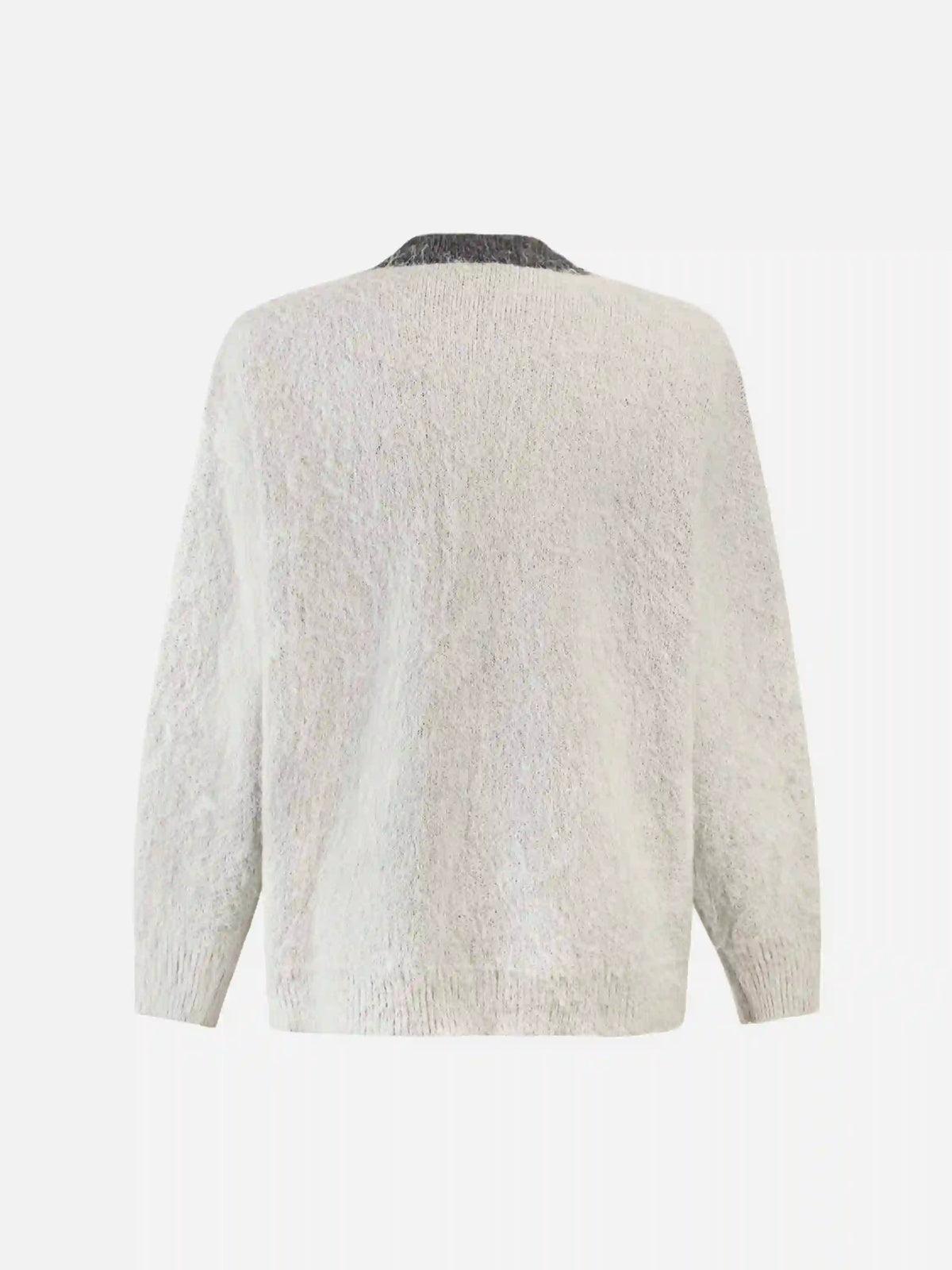 Facial Pattern Mohair Sweater