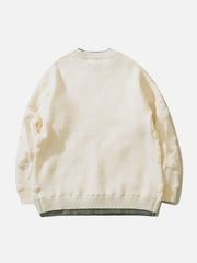 Fake Two 3D Star Graphics Sweater