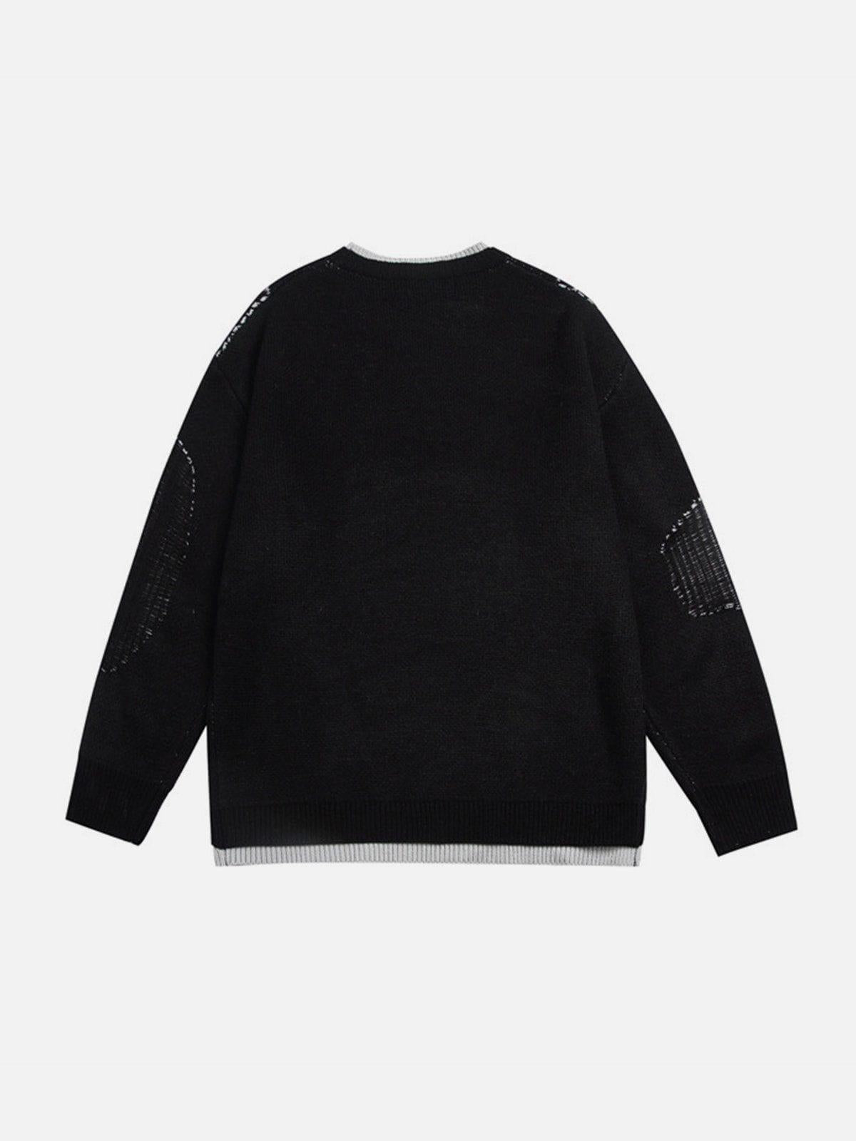 Fake Two Breakage Design Sweater