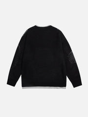 Fake Two Breakage Design Sweater