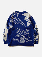 Fake-Two Flocking Patchwork Sweater