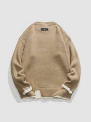 Fake Two Patchwork Knit Sweater