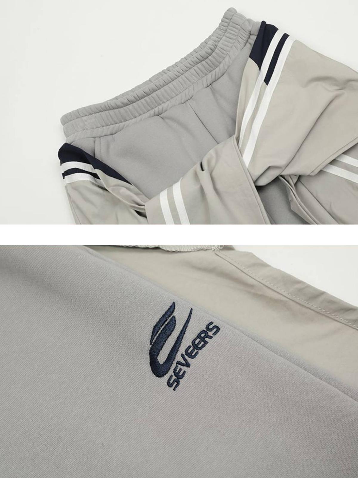 Fake Two-Piece Drawstring Sweatpants
