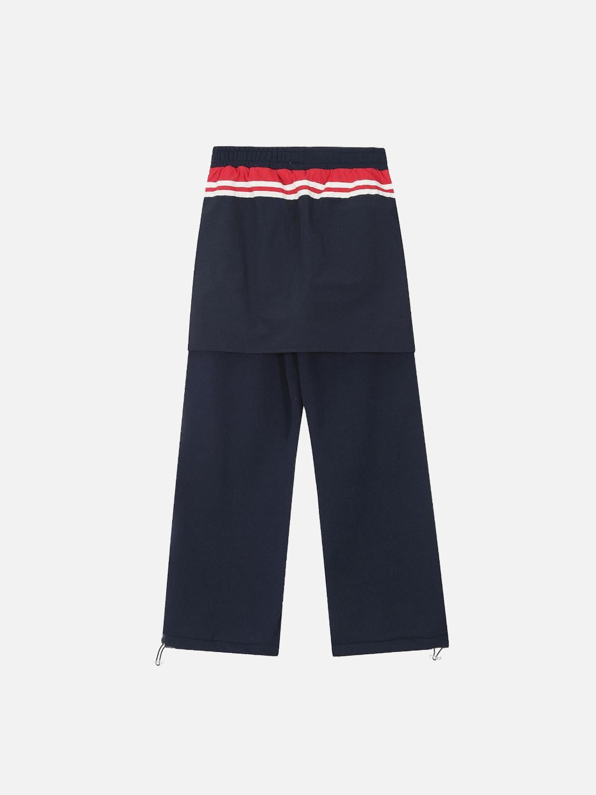 Fake Two-Piece Drawstring Sweatpants