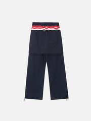 Fake Two-Piece Drawstring Sweatpants