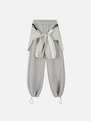 Fake Two-Piece Drawstring Sweatpants