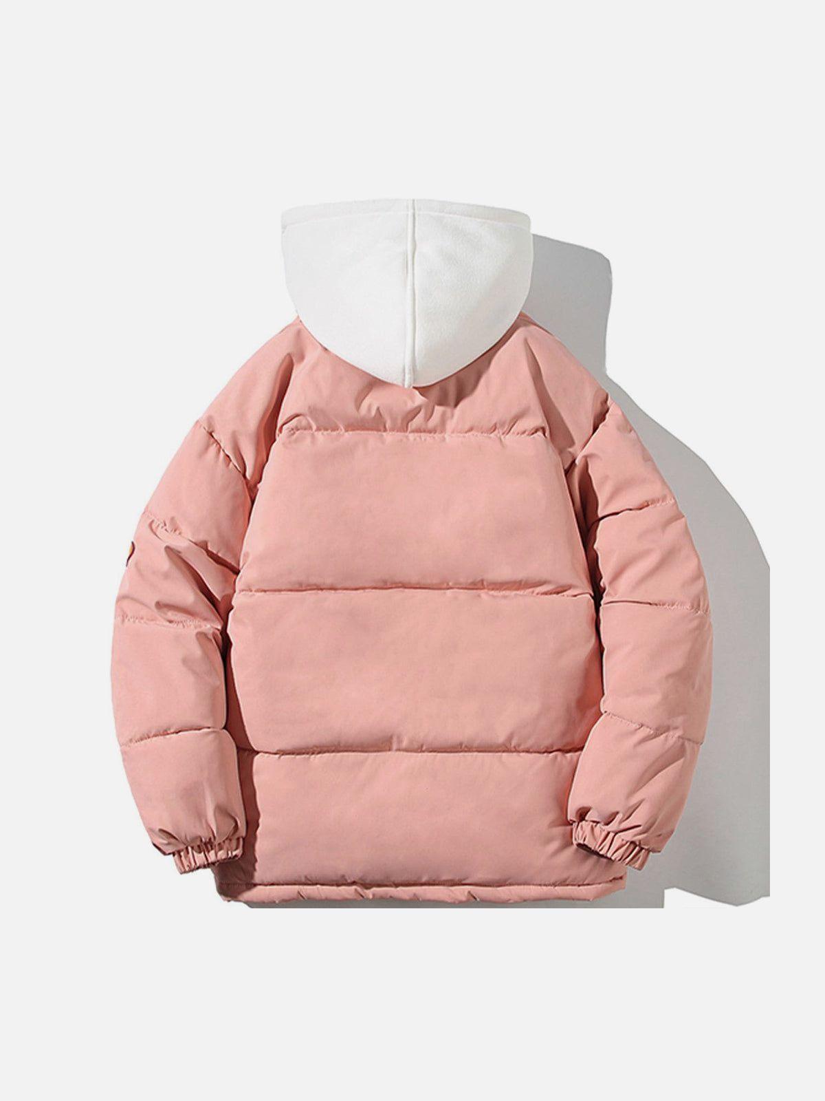 Fake Two-Piece Hooded Winter Coat