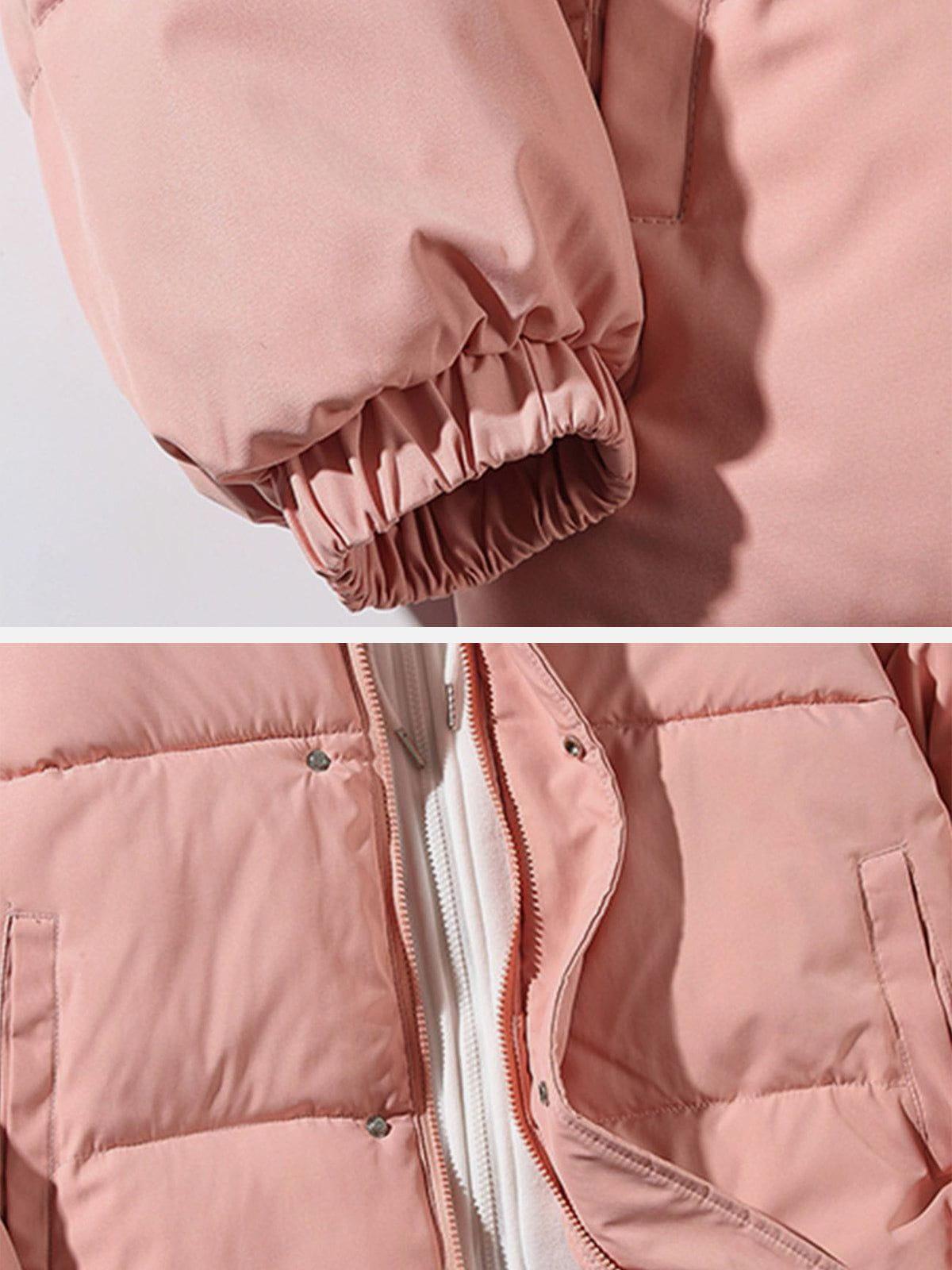 Fake Two-Piece Hooded Winter Coat