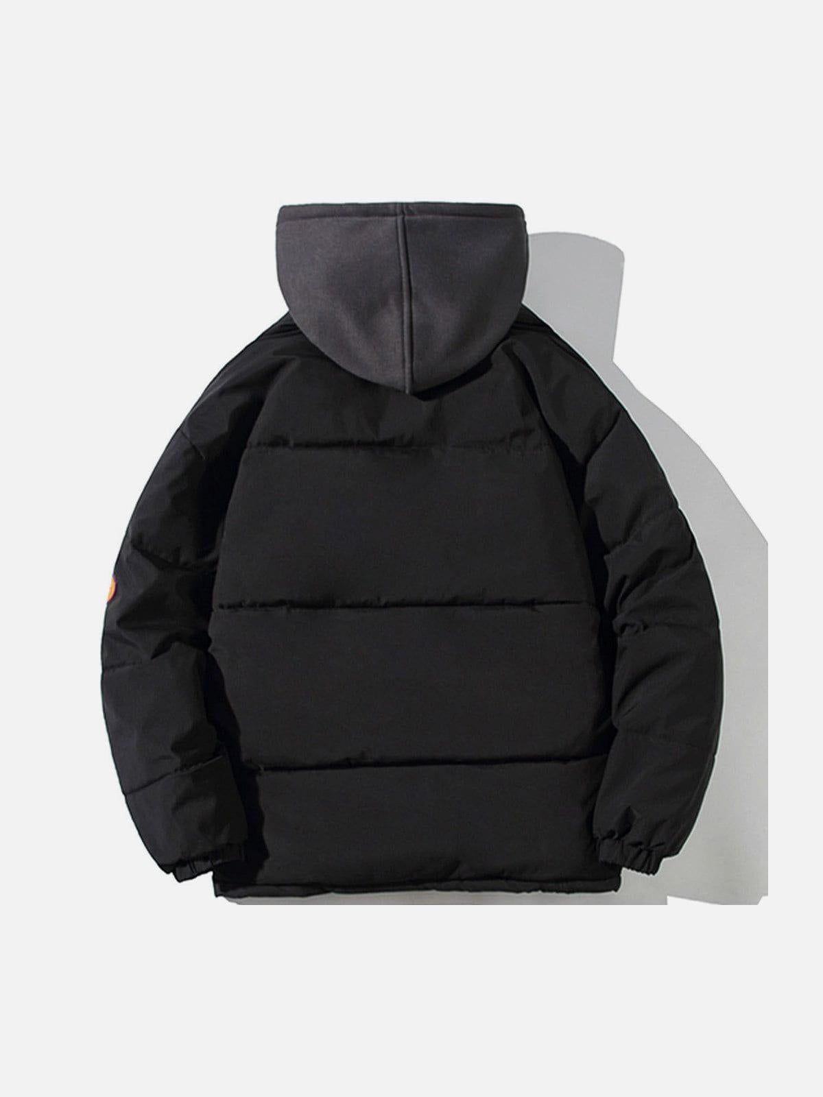Fake Two-Piece Hooded Winter Coat