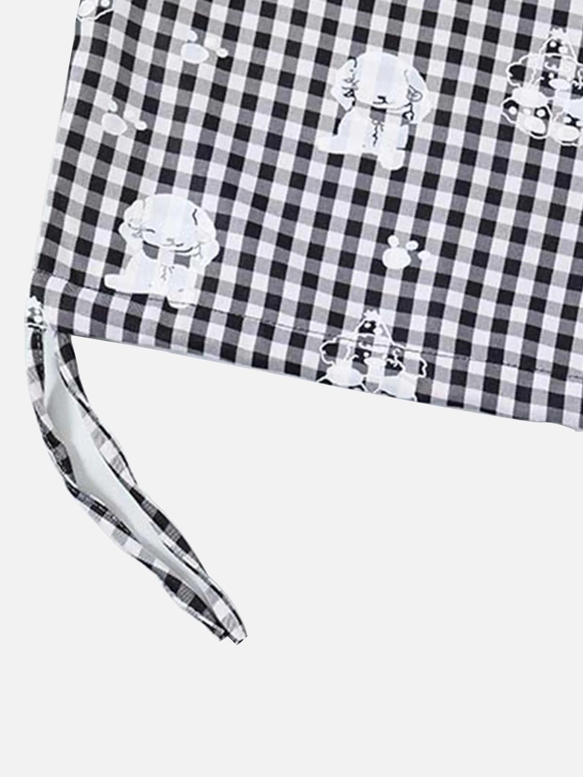 Fake Two-Piece Print Plaid Sweatpants