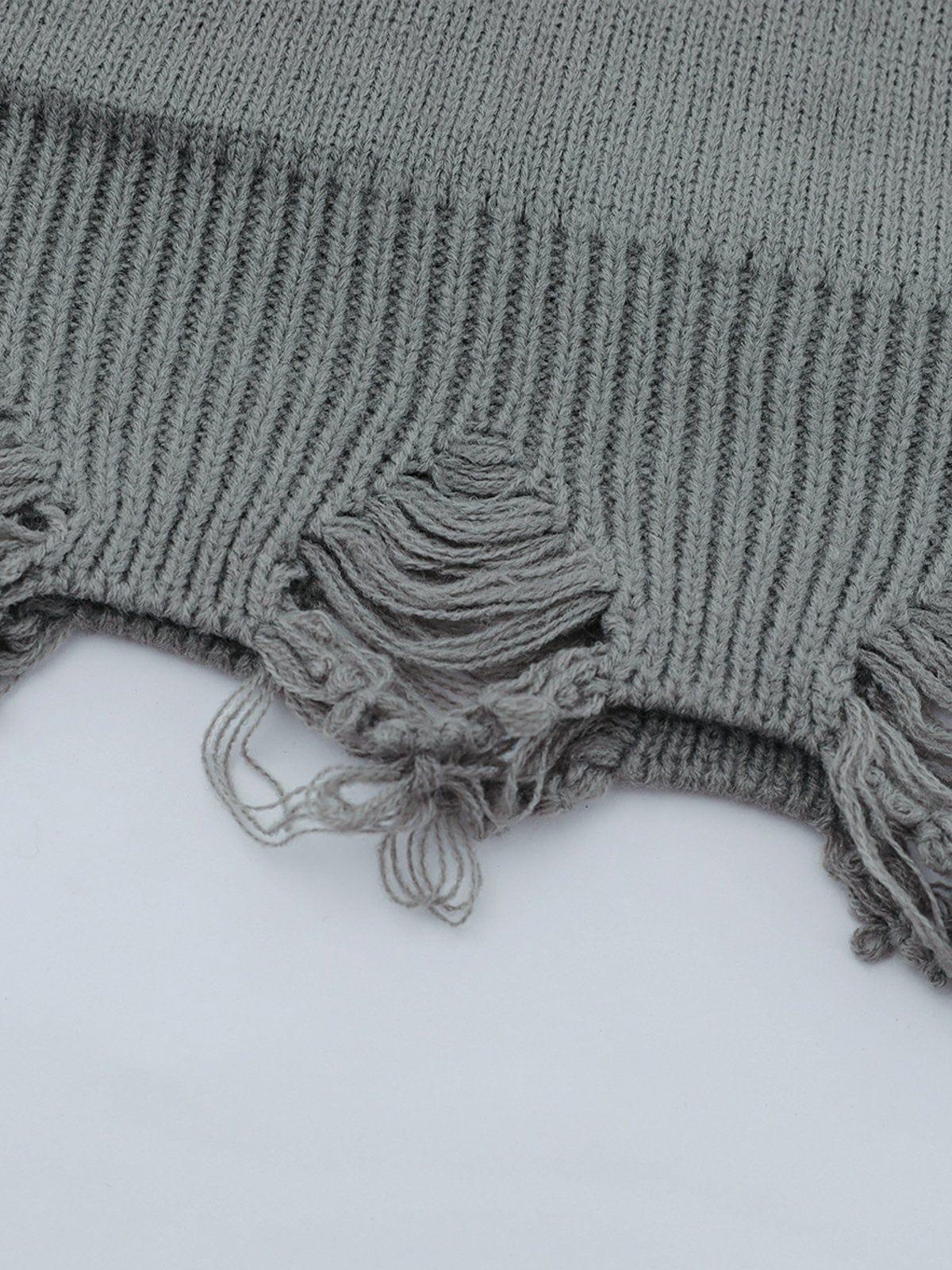 Fake Two Ripped Hole Sweater