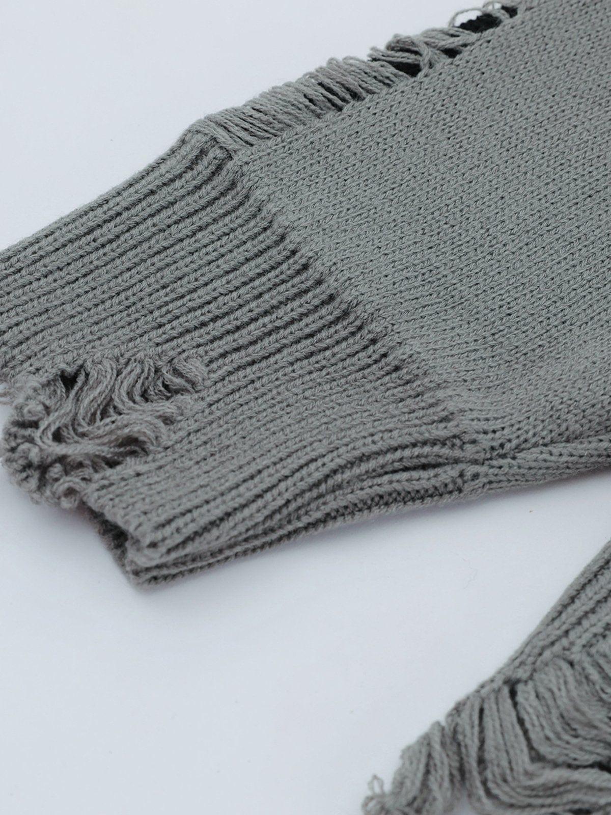 Fake Two Ripped Hole Sweater