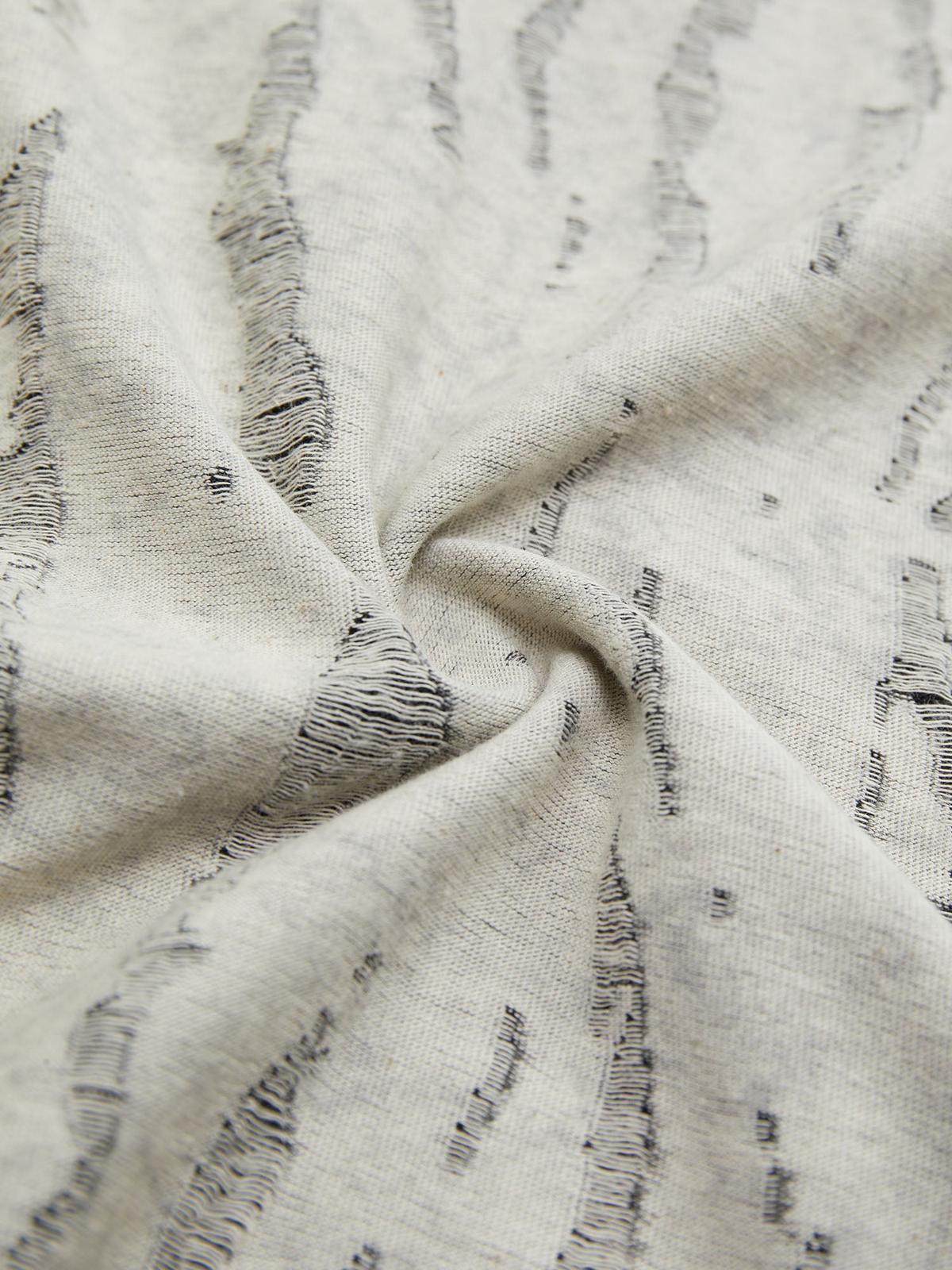 Faux Two-Piece Distressed Woolen T-Shirt