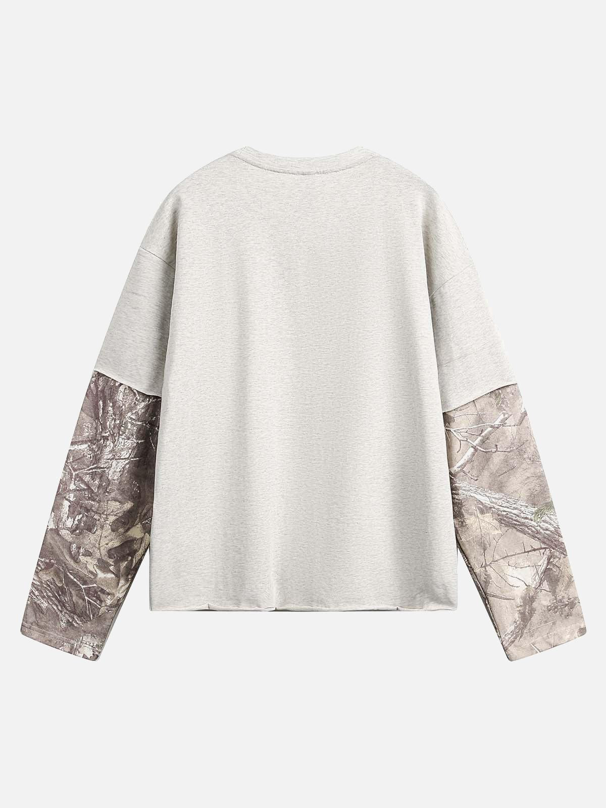 Faux Two-Piece Print Long-Sleeve T-Shirt