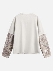 Faux Two-Piece Print Long-Sleeve T-Shirt